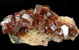 Huge Red & Brown Vanadinite Crystals on Matrix - Morocco #42208-2